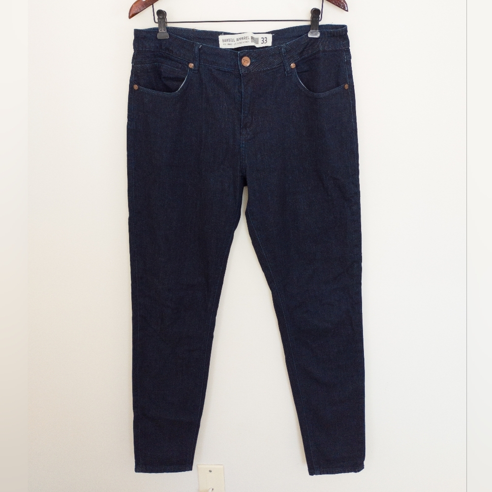 BARBELL APPAREL Athletic Fit Stretch Jeans Mens Size 33 Dark Wash Denim Pants